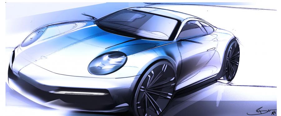 Эскиз Porsche 911 Carrera (992) 2019 года  (WW) (фото 135 из 148)